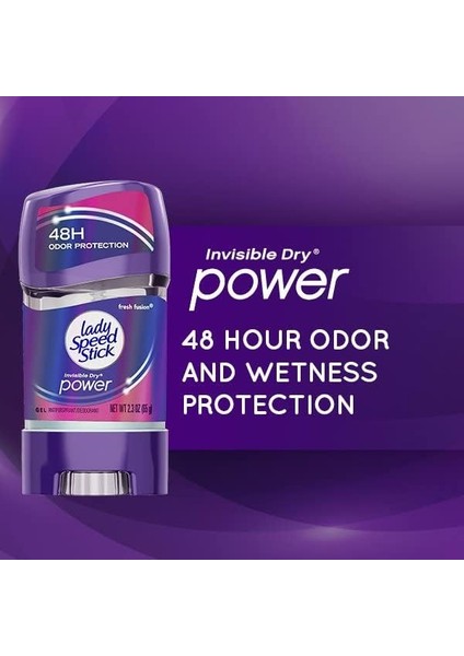 Lady Speed Stick 48HR Terlemeyi Önleyici Deodorant Jel Taze Füzyon 2,30 Oz