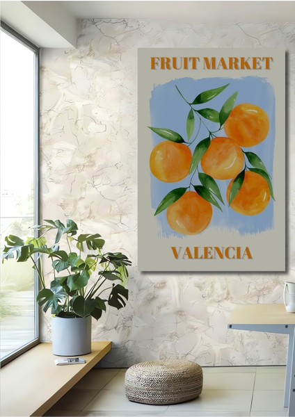 Valencia Portakal Bahçesi Ahşap Mdf Dekoratif Işyeri Duvar Tablo Dikdörtgen Işyeri Duvar Tablo