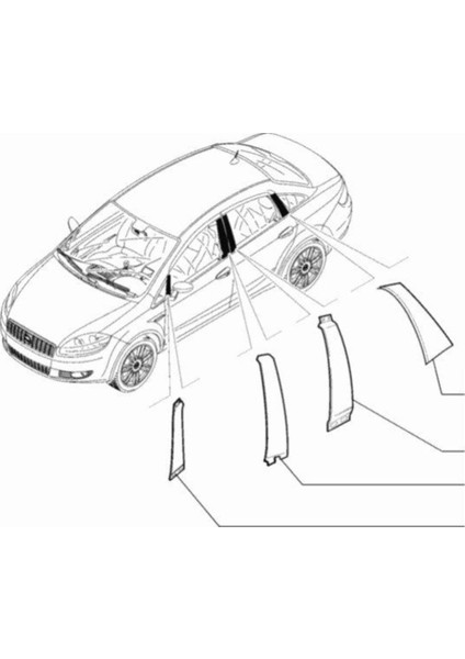 Yan Direk Bandi Takim 8 Parça | Fiat Linea 526714540
