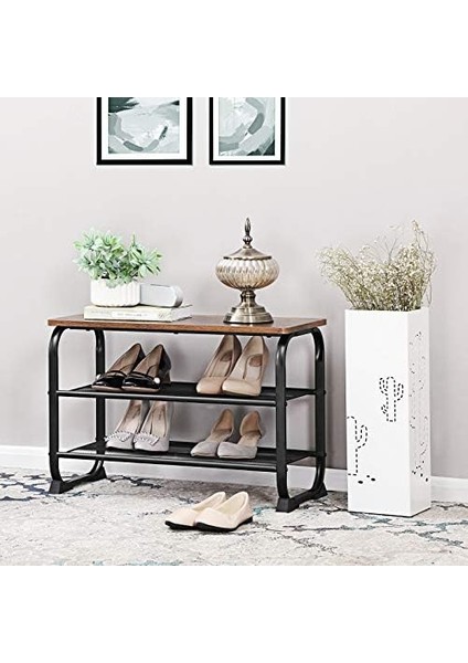 Ayakkabı Dolabı, 2 Raflı, Yuvarlak Çerçeve, Basit Montaj, Ahşap Görünüm, LMR32BX, 66 x 45 x 30 cm fiyatları