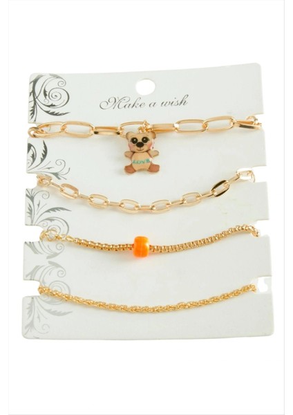 4 Adet Ayıcık Trend Zincir Bileklik