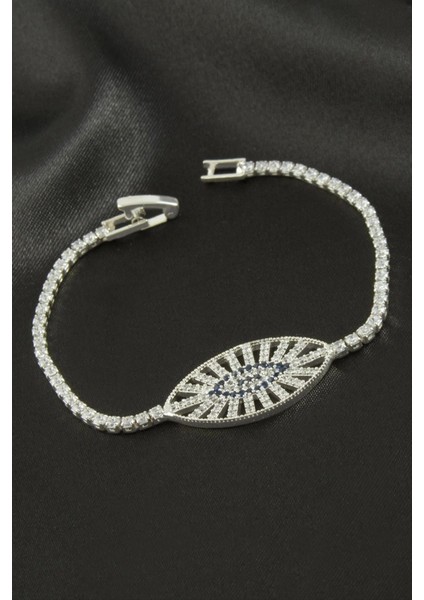 Oval Zirkon Taşlı Çocuk Bileklik 16 cm