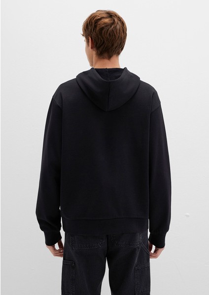 Mavi Baskılı Kapüşonlu Siyah Sweatshirt 0S10397-900