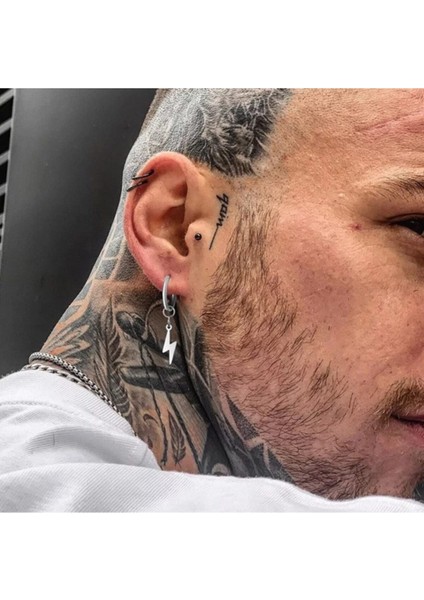 Delikli Şimşek Model Sallantılı Erkek Çelik Küpe 1 Adet fiyatları