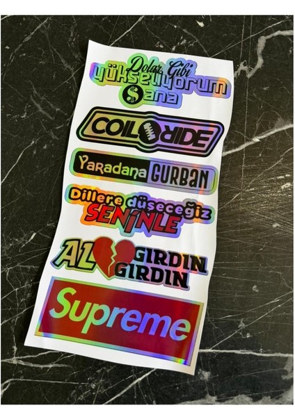 Araba Arka Cam Yazıları Hologramlı Yeni Model 4