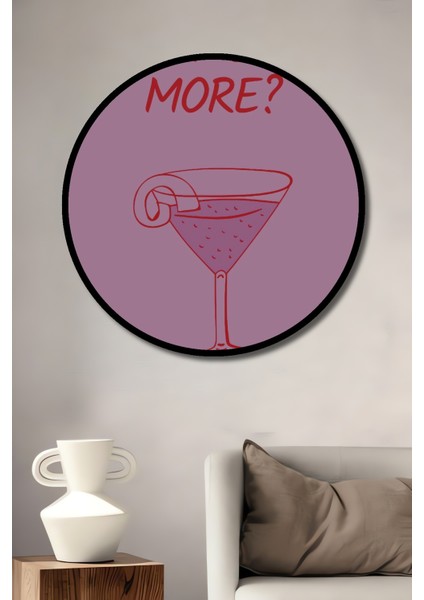 Çerçeve Görünümlü Daha Bir Tane Dekoratif Ahşap Mdf Ev Duvar Tablo Yuvarlak Ev Duvar Tablo