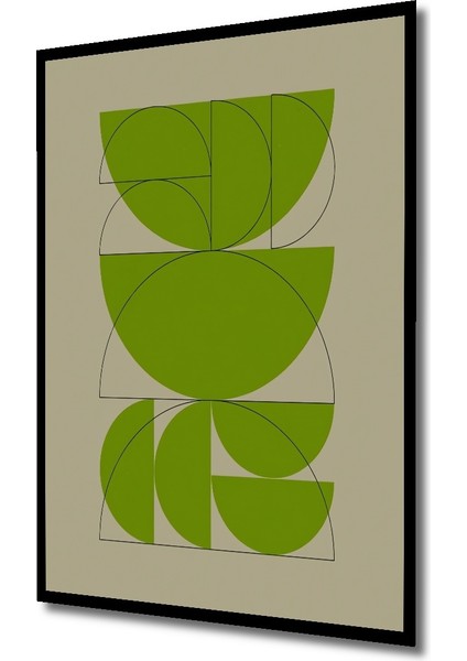 Çerçeve Görünümlü Soyut Sanat Yeşil Geometrik Desenli Ahşap Mdf Dekoratif Tablo Dikdörtgen Tablo fiyatları