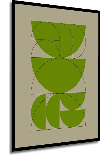 Çerçeve Görünümlü Soyut Sanat Yeşil Geometrik Desenli Ahşap Mdf Dekoratif Tablo Dikdörtgen Tablo modelleri