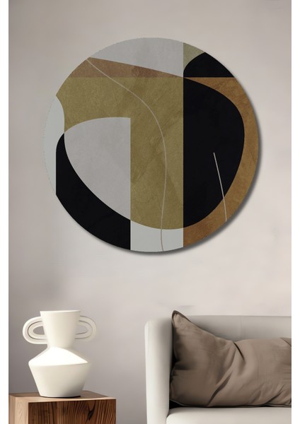 Soyut Sanat Dekoratif Ahşap Mdf Ev/işyeri Duvar Tablo Yuvarlak Ev/işyeri Duvar Tablo