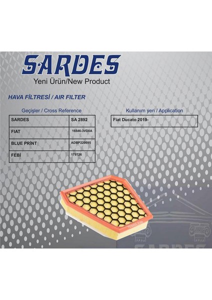 Mtxdpn Hava Filtresi Fiat Ducato Iii-Ducato Iii 4x4-Ducato Iii Panorama-Ducato Iii Panorama 4x4