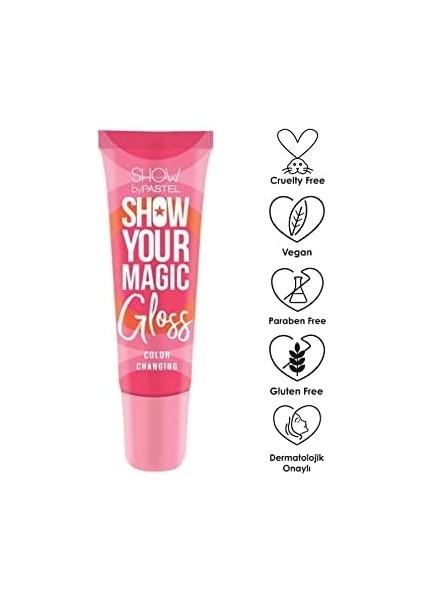 Show By Pastel Show Your Magic Gloss Color Changing - Renk Değiştiren Dudak Parlatıcısı, 9 ml