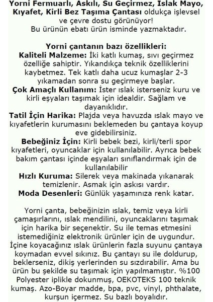 Yorni 30X37CM, Super Mom, Su Geçirmez Islak Mayo Çantası, Torbası fiyatları