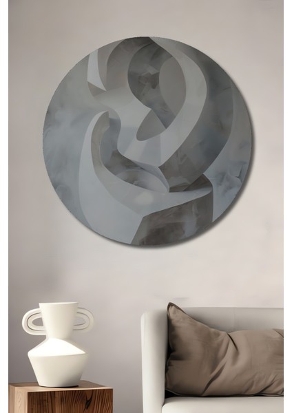 Soyut Heykel Dekoratif Ahşap Mdf Ev/işyeri Duvar Tablo Yuvarlak Ev/işyeri Duvar Tablo