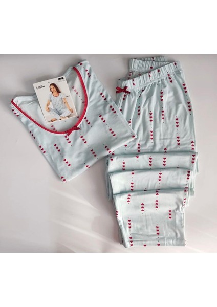 Kırmızı Küçük Kalpli Kadın Pijama Takımı fiyatları