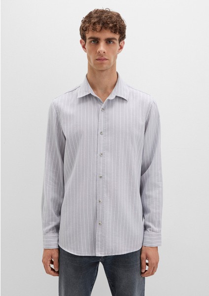 Çizgili Gri Gömlek 0211709-91016