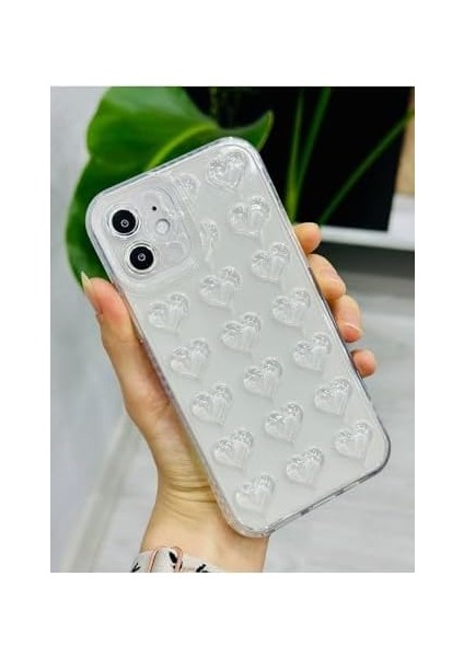 Aksesuar Iphone 12 ve 12 Pro ile Uyumlu 3D Kabartma Kalpli Silikon Kılıf modelleri