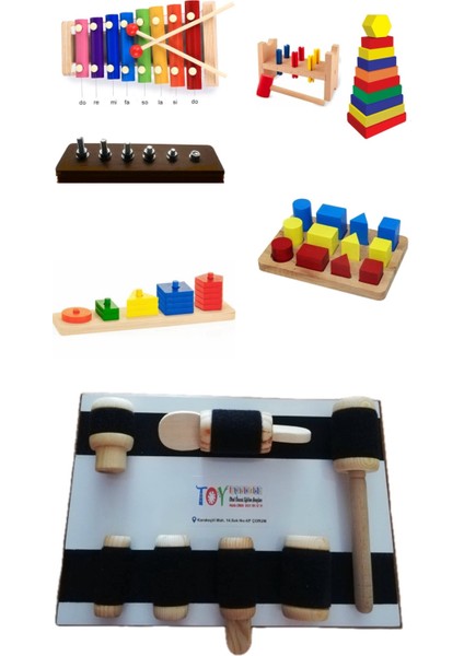 7 Li Ahşap Kavram Oyuncakları Özel Eğitim Materyalleri Koordinasyon oyun Seti