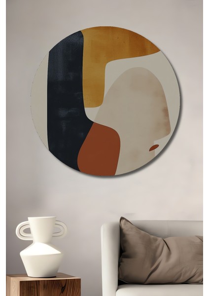 Modern Minimalist Soyut Ahşap Mdf Dekoratif Ev/işyeri Duvar Tablo Yuvarlak Ev/işyeri Duvar Tablo