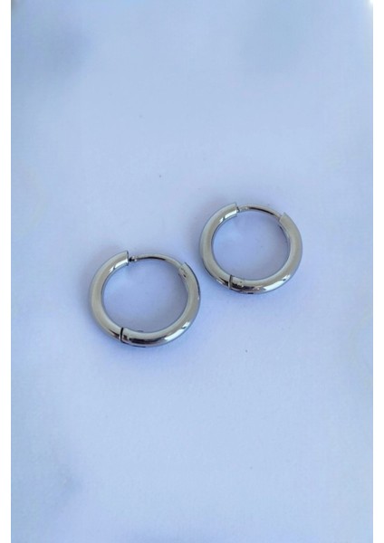 Delikli Trend Orta Boy Halka Küpe Erkek Çelik Küpe 2 Adet fiyatları