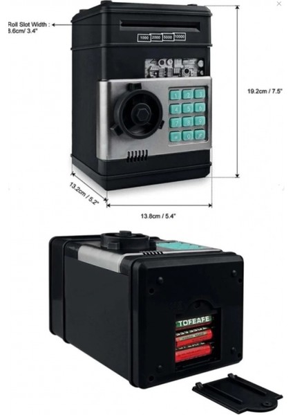 Elektronik Şifreli Kasa Otomatik Kağıt Para Alan Atm Kumbara (4887) fiyatları