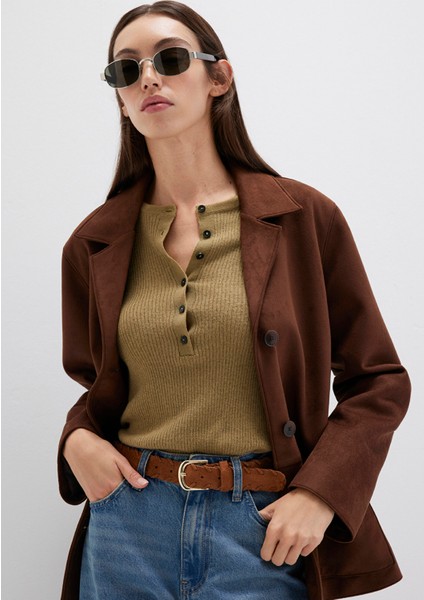 Kahverengi Süet Deri Kemer 1913565-70304