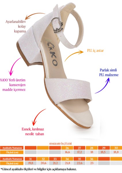 Alexa Günlük Kız Çocuk 4 cm Topuklu Sandalet Abiye Ayakkabı fiyatları