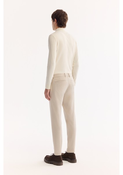 Erkek Bej Yanı Lastikli Hızlı Kuruyan Kırışmayan Slim Fit Pantolon A52Y3077
