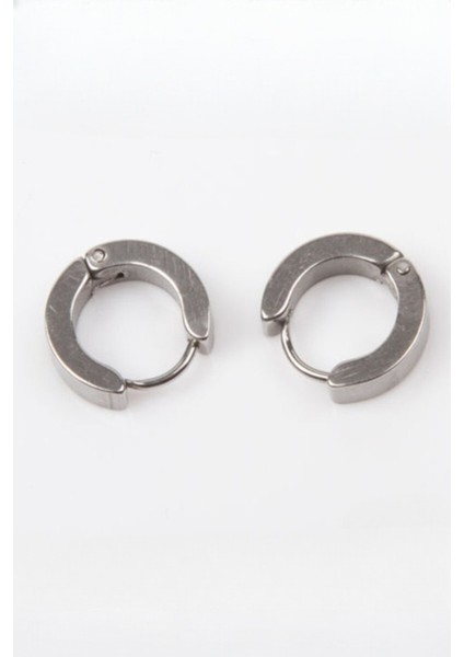 Delikli Trend Kalın Halka Küpe Erkek Çelik Küpe 2 Adet modelleri