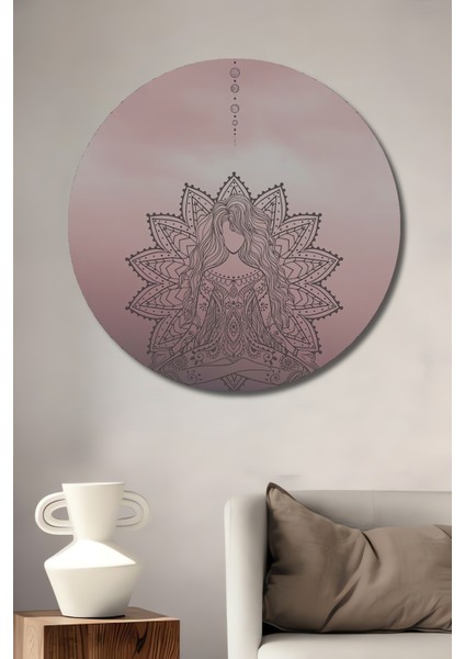 Meditatif Büyü Dekoratif Ahşap Mdf Ev/işyeri Duvar Tablo Yuvarlak Ev/işyeri Duvar Tablo