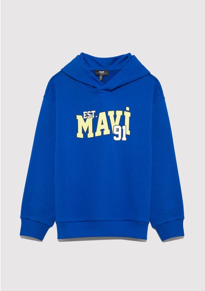 Mavi Baskılı Mavi Sweatshirt 6S10139-70576
