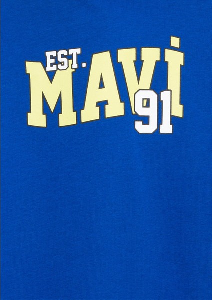 Mavi Baskılı Mavi Sweatshirt 6S10139-70576
