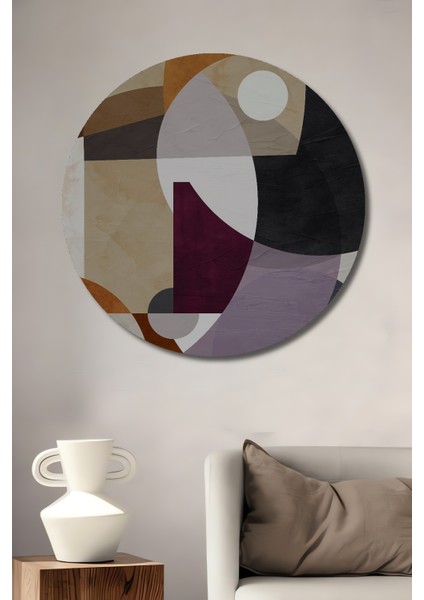 Soyut Geometrik Dekoratif Ahşap Mdf Ev/işyeri Duvar Tablo Yuvarlak Ev/işyeri Duvar Tablo