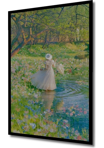 Çerçeve Görünümlü Romantik Bahar Günü Dekoratif Ahşap Mdf Ev Duvar Tablo Dikdörtgen Ev Duvar Tablo fiyatları