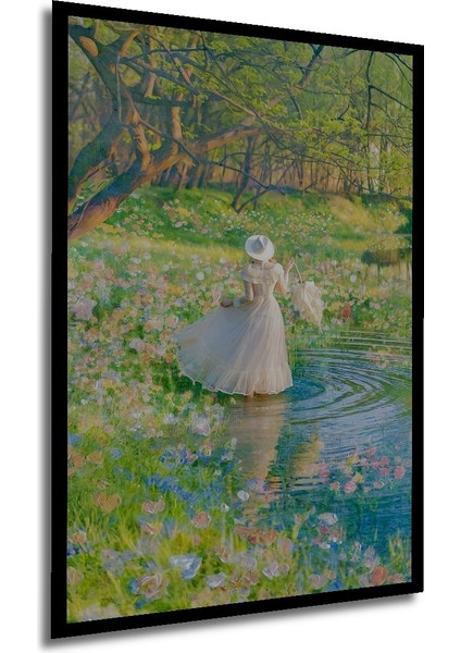 Çerçeve Görünümlü Romantik Bahar Günü Dekoratif Ahşap Mdf Ev Duvar Tablo Dikdörtgen Ev Duvar Tablo modelleri