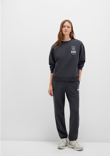 Mavi Logo Baskılı Antrasit Eşofman Altı 1010801-70087