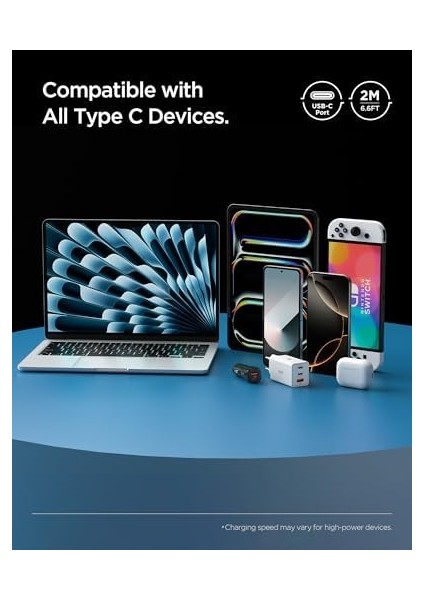 Usb-C To Usb-C 2 Metre Kablo 60W Güç/pps 2.0 Super Hızlı Şarj / 480 Mbps Aktarım Hızı Type-C Ekstra Dayanıklı - ACA08720 fiyatları