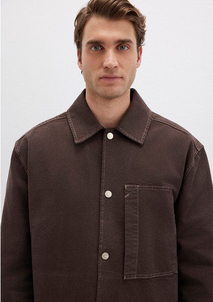 Cep Detaylı Kahverengi Gömlek 0211779-70219