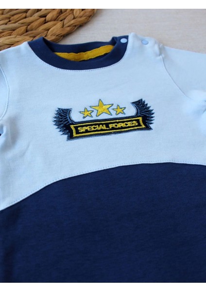 3-6 9-12 12-18 Ay Özel Kuvvetler Nakışlı Bere Şapkalı Kız Erkek Bebek Tulumu Lacivert fiyatları