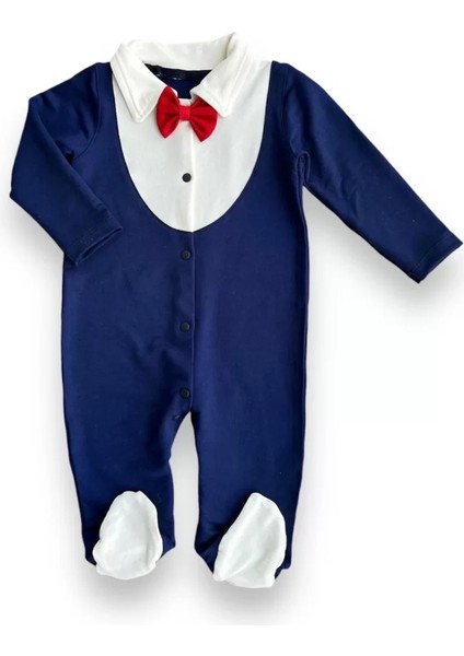 0-3 3-6 6-9 Ay Smokin Papyonlu Erkek Bebek Tulumu Lacivert