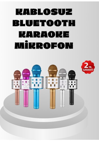 Kablosuz Bluetooth Karaoke Mikrofon Yankı Efektli