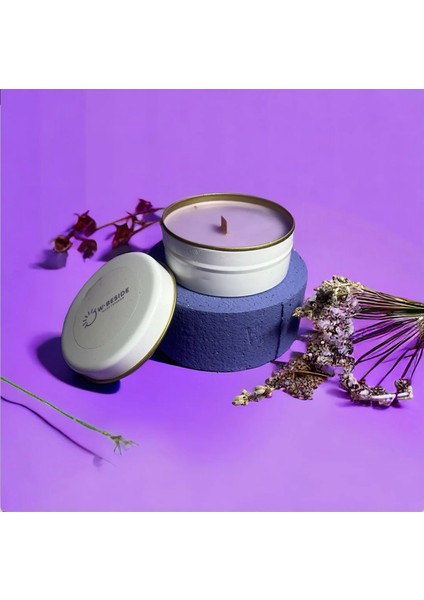 Lavanta Kokulu Dekoratif Hediyelik Mertal Kutulu Aromaterapi Mum