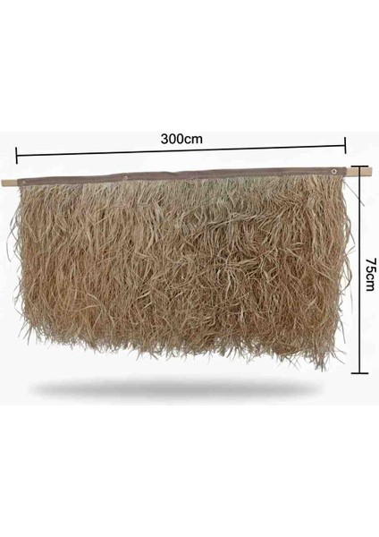 Hasır Püskül Otu (75X300 Cm) Rafya Saçaklı Dekorasyon Bohem Rustik - Şeritli Duvar Kaplama fiyatları