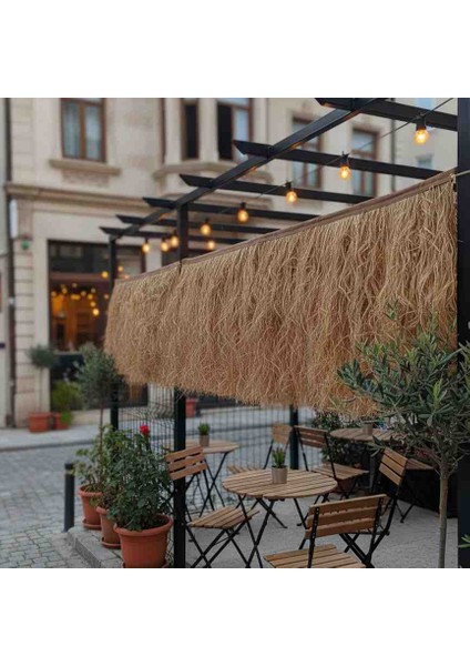 Hasır Püskül Otu (75X300 Cm) Rafya Saçaklı Dekorasyon Bohem Rustik - Şeritli Duvar Kaplama indirimleri