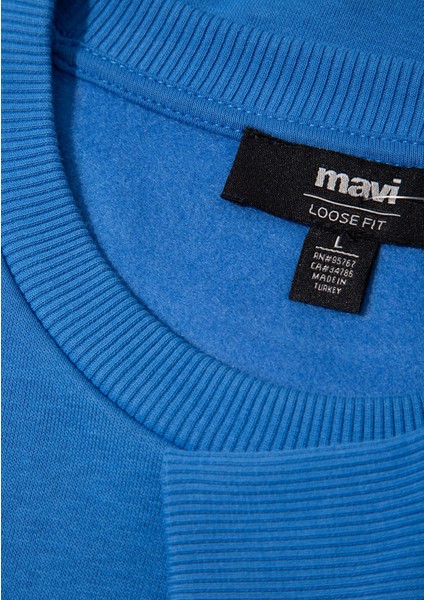 M Logo Nakış Detaylı Mavi Sweatshirt 0S10492-81330