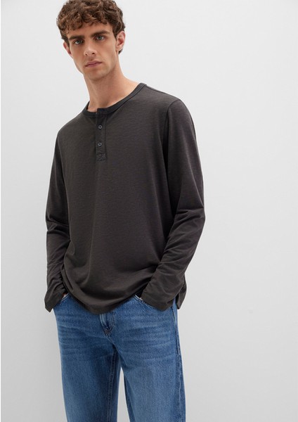 Uzun Kollu Antrasit Tişört 0613117-70092