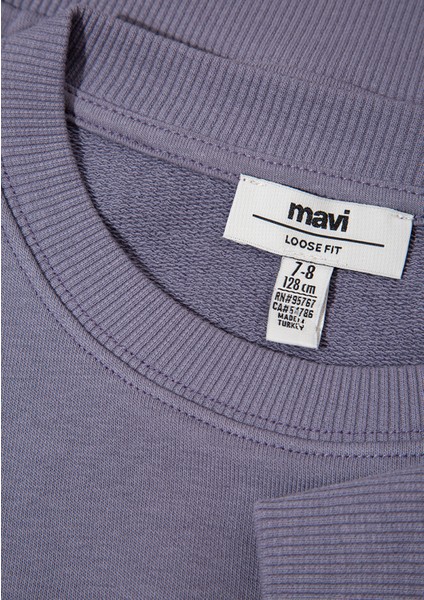 Mavi Logo Baskılı Mor Sweatshirt 7S10170-88095