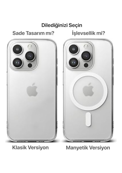 Iphone 15 Pro Için ile Uyumlu Arkası Mat Görünümlü Polikarbonat Kenarları Silikon Parmak Izi Tutmayan Yüksek Kalite Şeffaf Silikon Kılıf (Manyetik, 15 Pro) modelleri