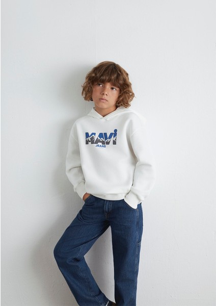 Mavi Jeans Baskılı Ekru Sweatshirt 6S10158-70057