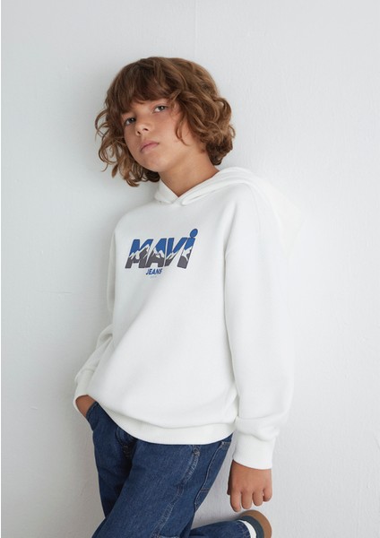 Mavi Jeans Baskılı Ekru Sweatshirt 6S10158-70057