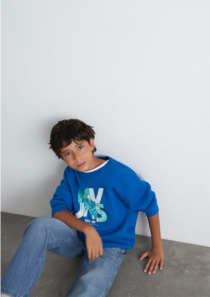 MVJNS Bisiklet Yaka Mavi Sweatshirt 6S10157-82491
